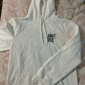 White Hoodie with Graphic Print